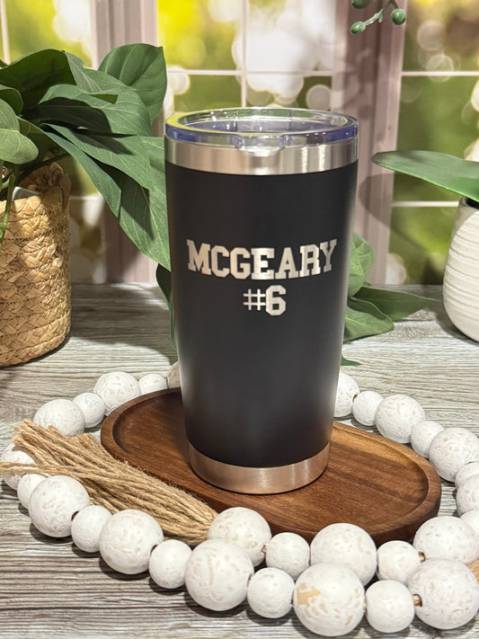 Custom Canandaigua Knights 20oz Tumbler | Laser Engraved Travel Cup | Optional Personalization | Hockey Team Gift