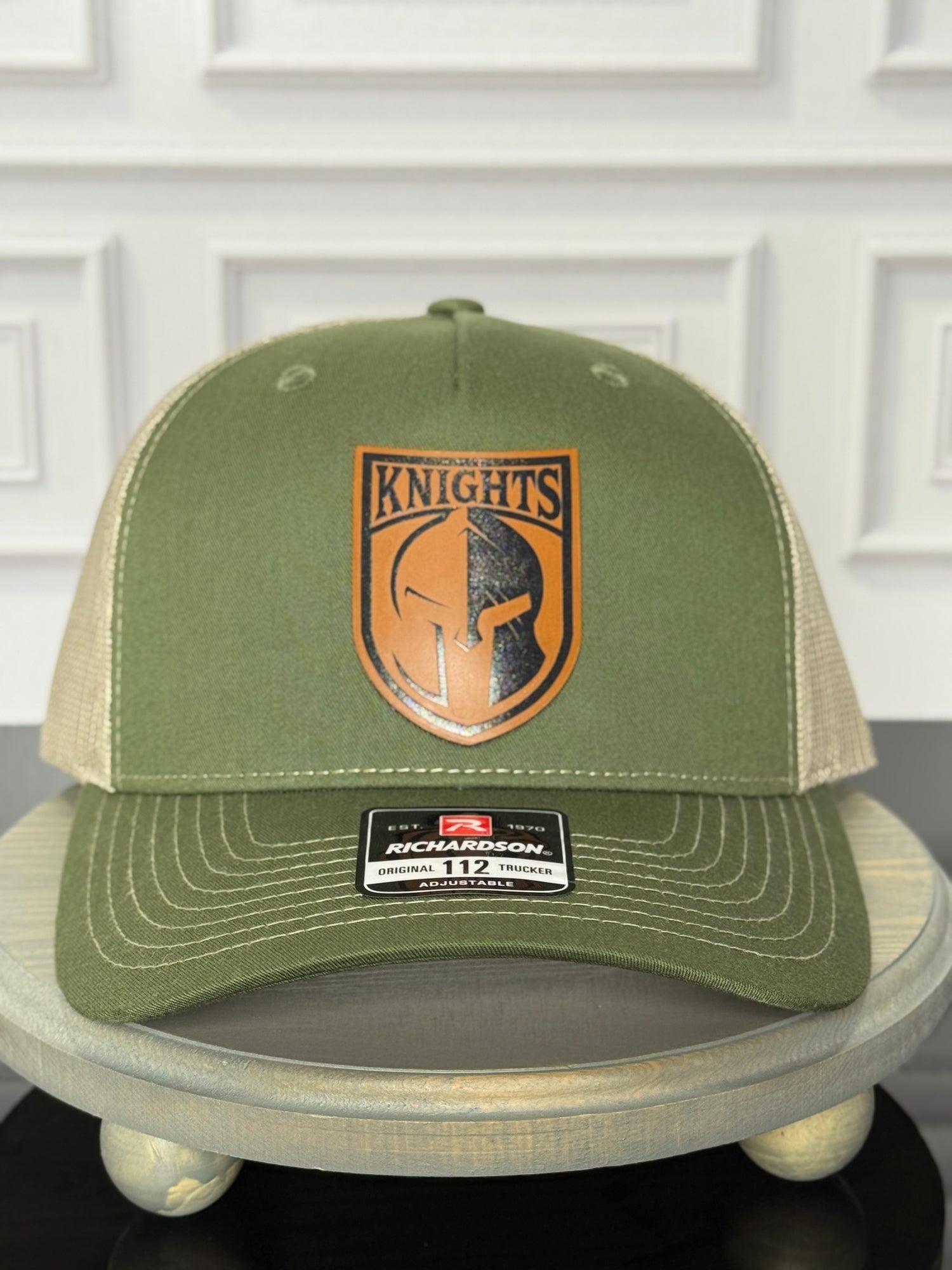 Custom Leather Patch Hat – Personalized Team Logo, Text, or Icon – Richardson 112 Trucker