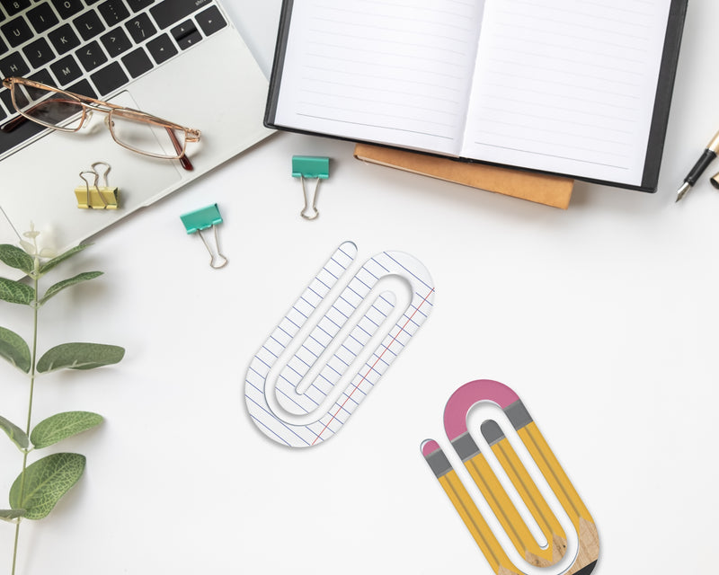 Jumbo Paperclip Bookmark – Personalized UV Printed Acrylic, Custom Name Gift for Readers, Teachers, Book Lovers