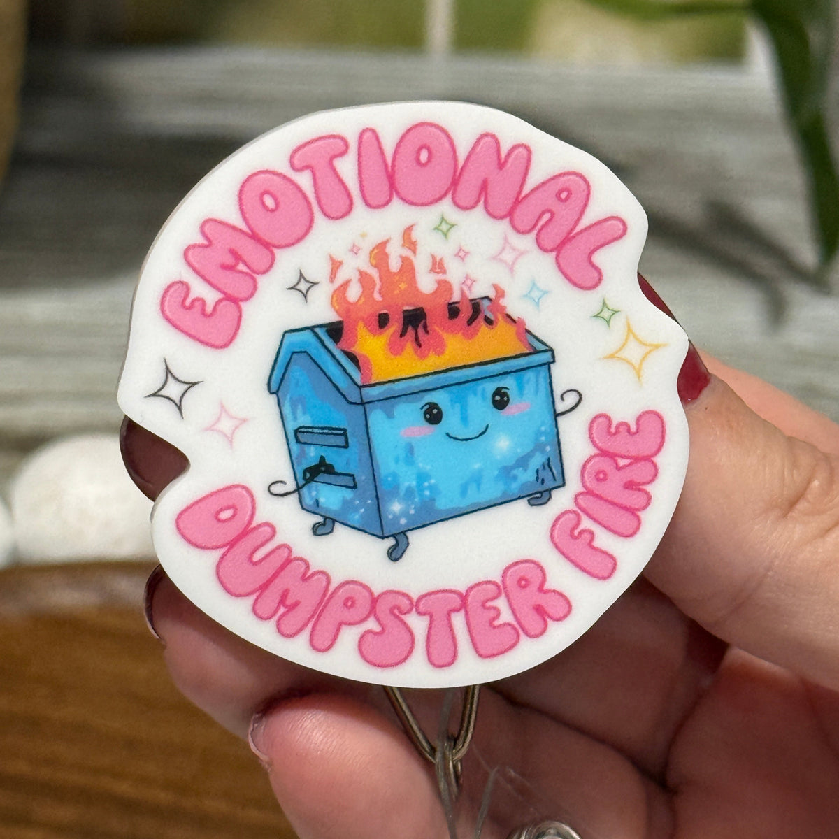 Emotional Dumpster Fire Retractable Badge Reel