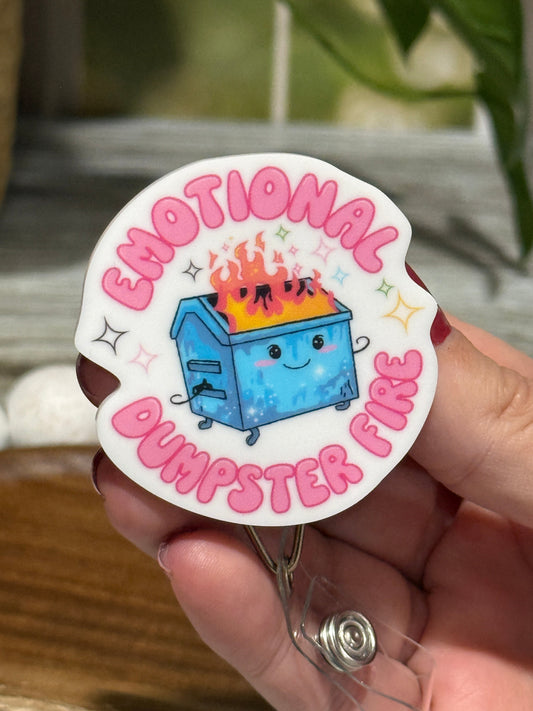 Emotional Dumpster Fire Retractable Badge Reel