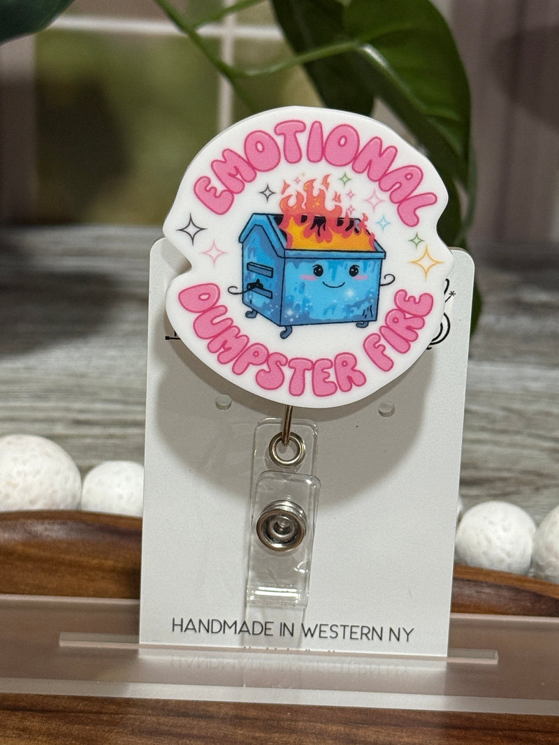 Emotional Dumpster Fire Retractable Badge Reel
