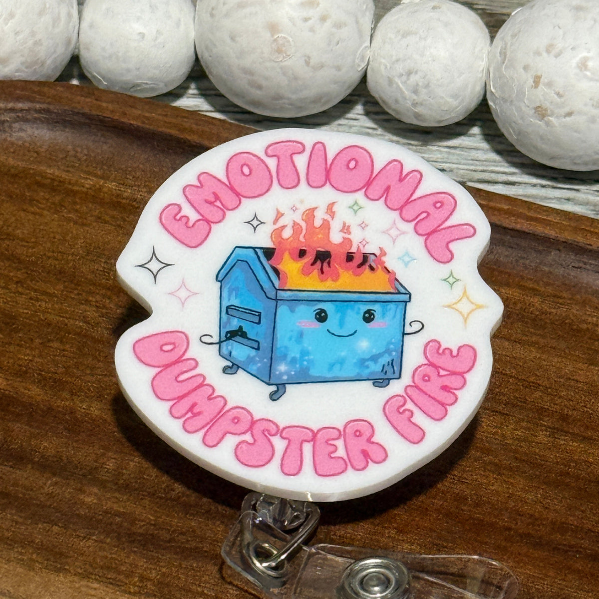 Emotional Dumpster Fire Retractable Badge Reel