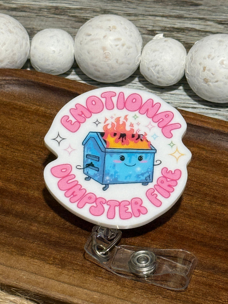 Emotional Dumpster Fire Retractable Badge Reel