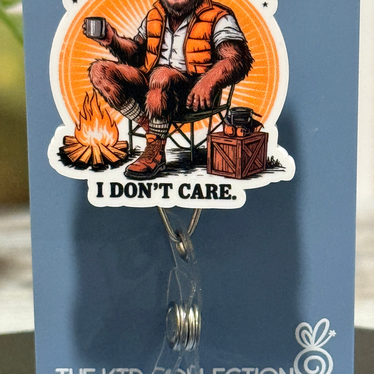 Fun Fact I Don't Care Bigfoot Funny Badge Reel for Nurses