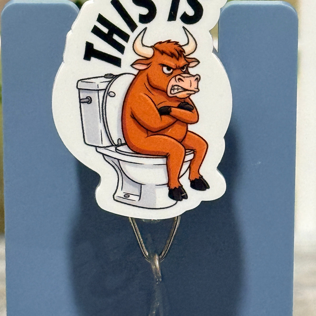 This Is Bull Funny Retractable Badge Reel for Office Workers