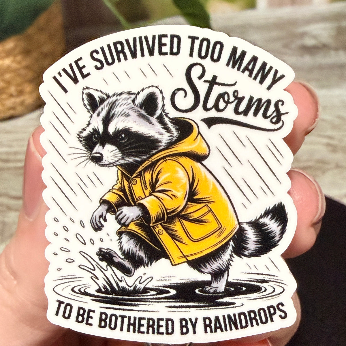 I've Survived Too Many Storms Raccoon Retractable Badge Reel