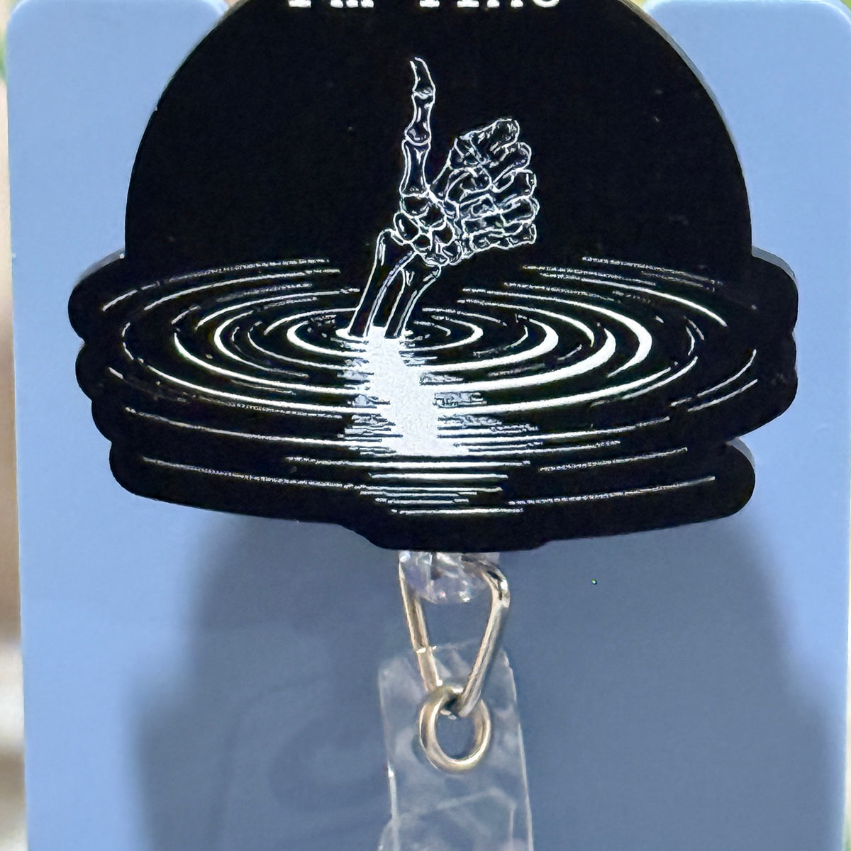 I'm Fine Skeleton Retractable Badge Reel for Nurses Office Workers