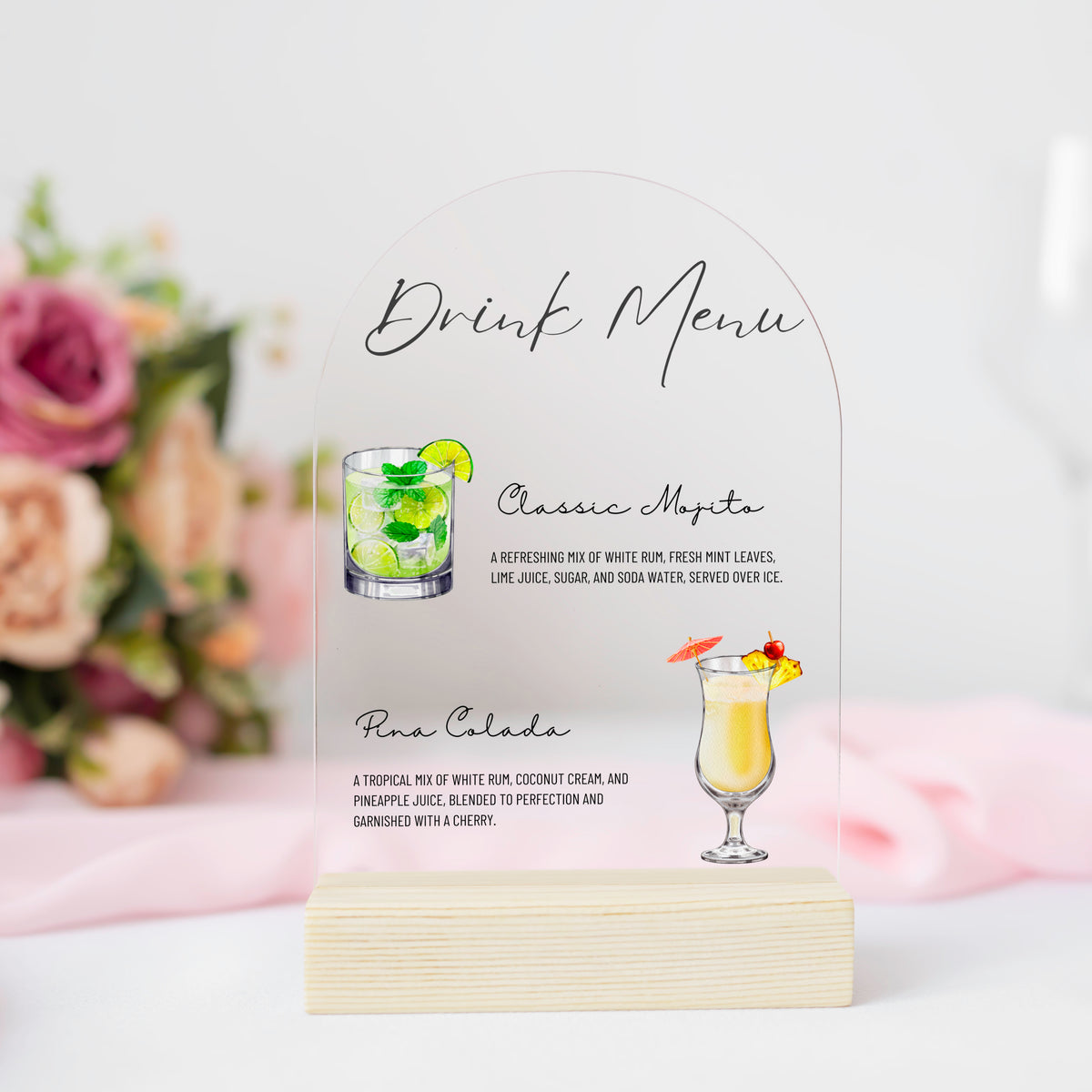 Custom Acrylic Arch Sign – Single Layer | UV Printed Personalized Event Sign