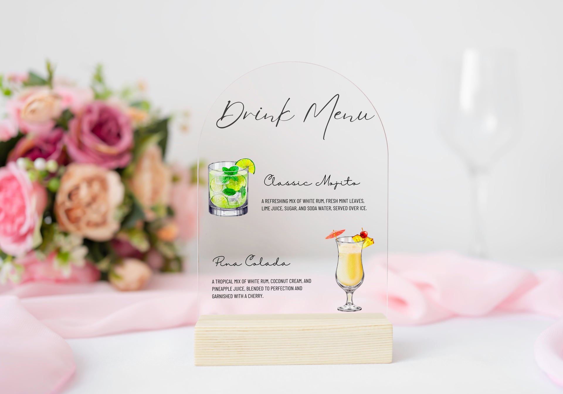 Custom Acrylic Arch Sign – Single Layer | UV Printed Personalized Event Sign
