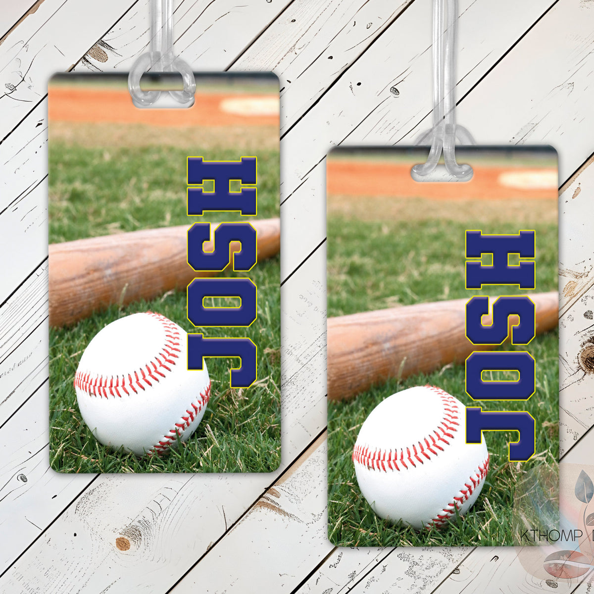 Personalized Baseball Bag Tag with Name and Number