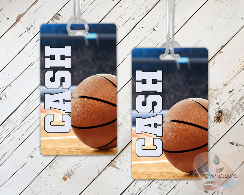 Personalized Basketball Bag Tag with Name and Number