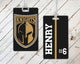 Custom Canandaigua Knights hockey bag tag with team logo, player name, and number on durable acrylic tag
