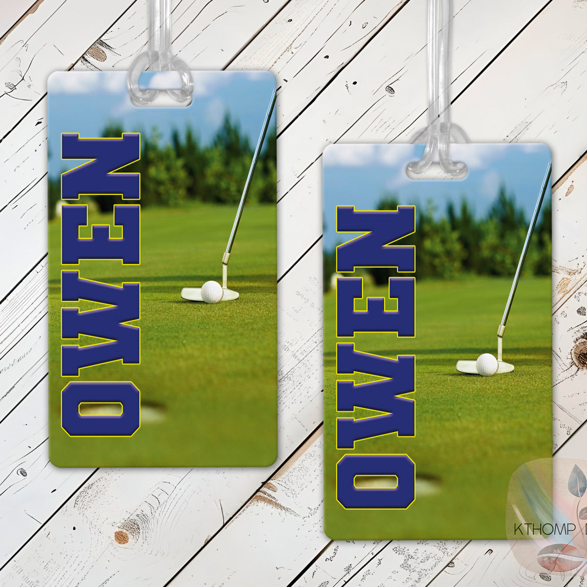 Personalized Golf Bag Tag with Name and Team Colors