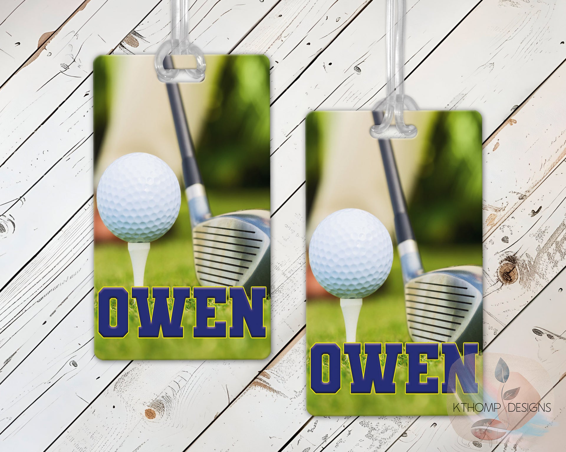Personalized Golf Bag Tag with Name and Team Colors