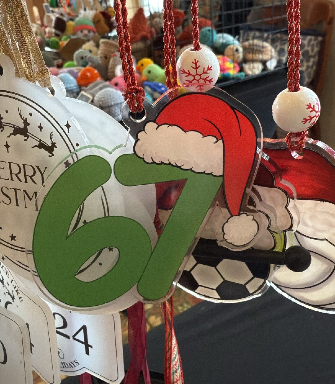 Personalized 67 Santa Hat Ornament, Custom Christmas Gift