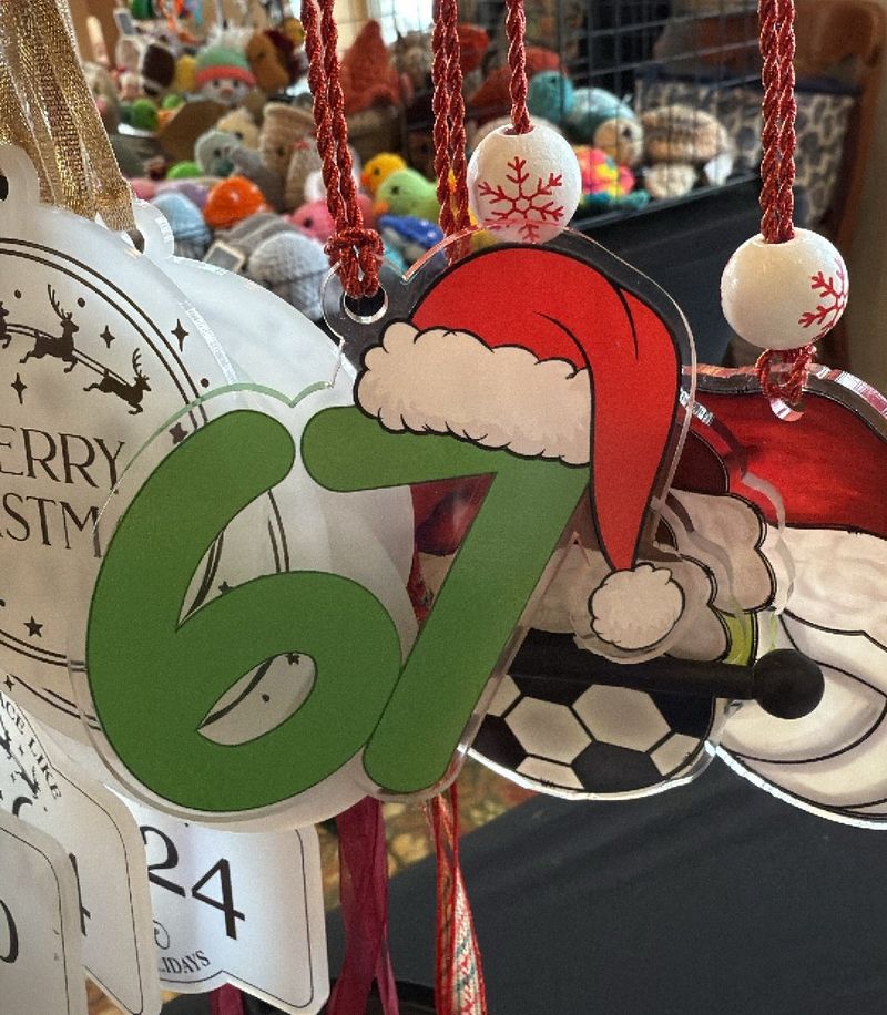 Personalized 67 Santa Hat Ornament, Custom Christmas Gift