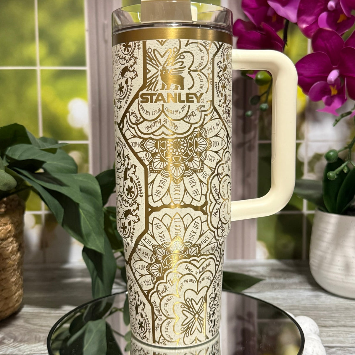 Hidden Cuss Word Mandala 40oz Tumbler - Choose Brand and Color
