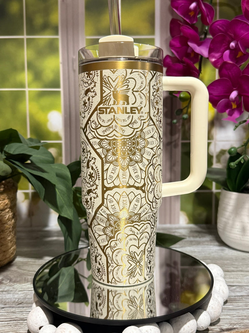 Hidden Cuss Word Mandala 40oz Tumbler - Choose Brand and Color