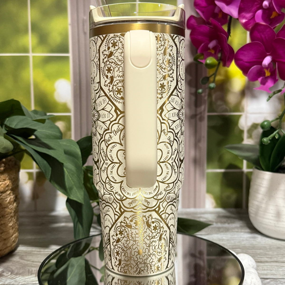 Hidden Cuss Word Mandala 40oz Tumbler - Choose Brand and Color