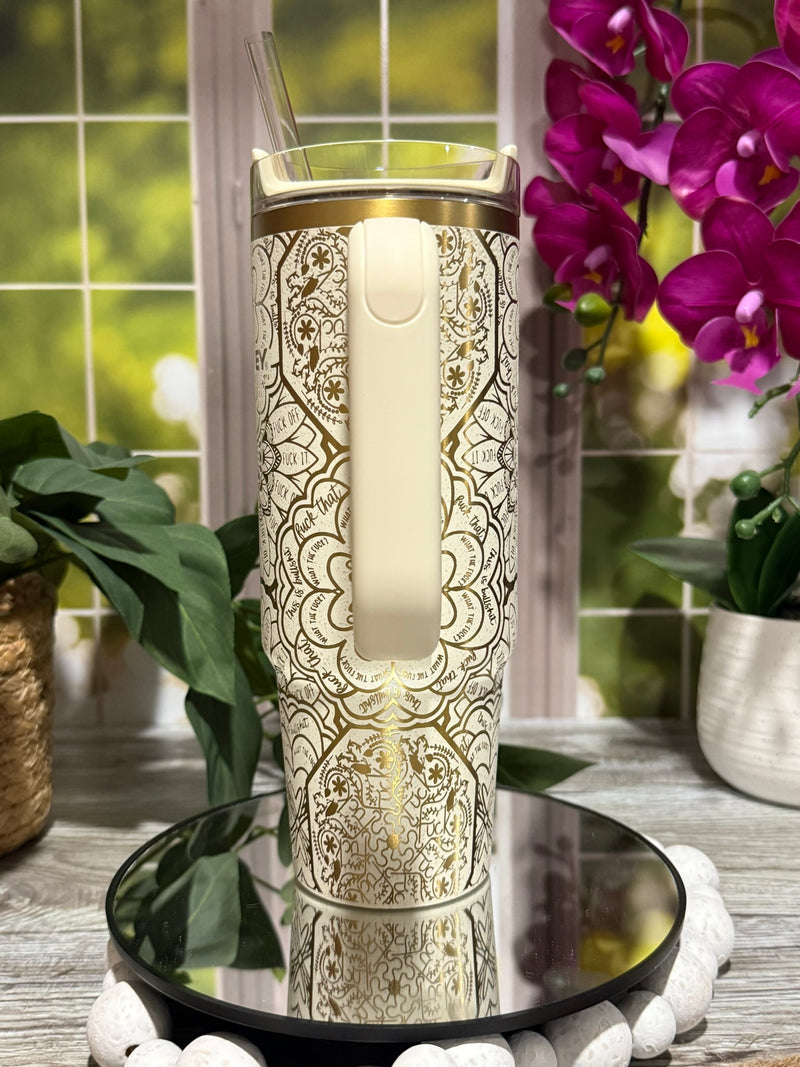 Hidden Cuss Word Mandala 40oz Tumbler - Choose Brand and Color