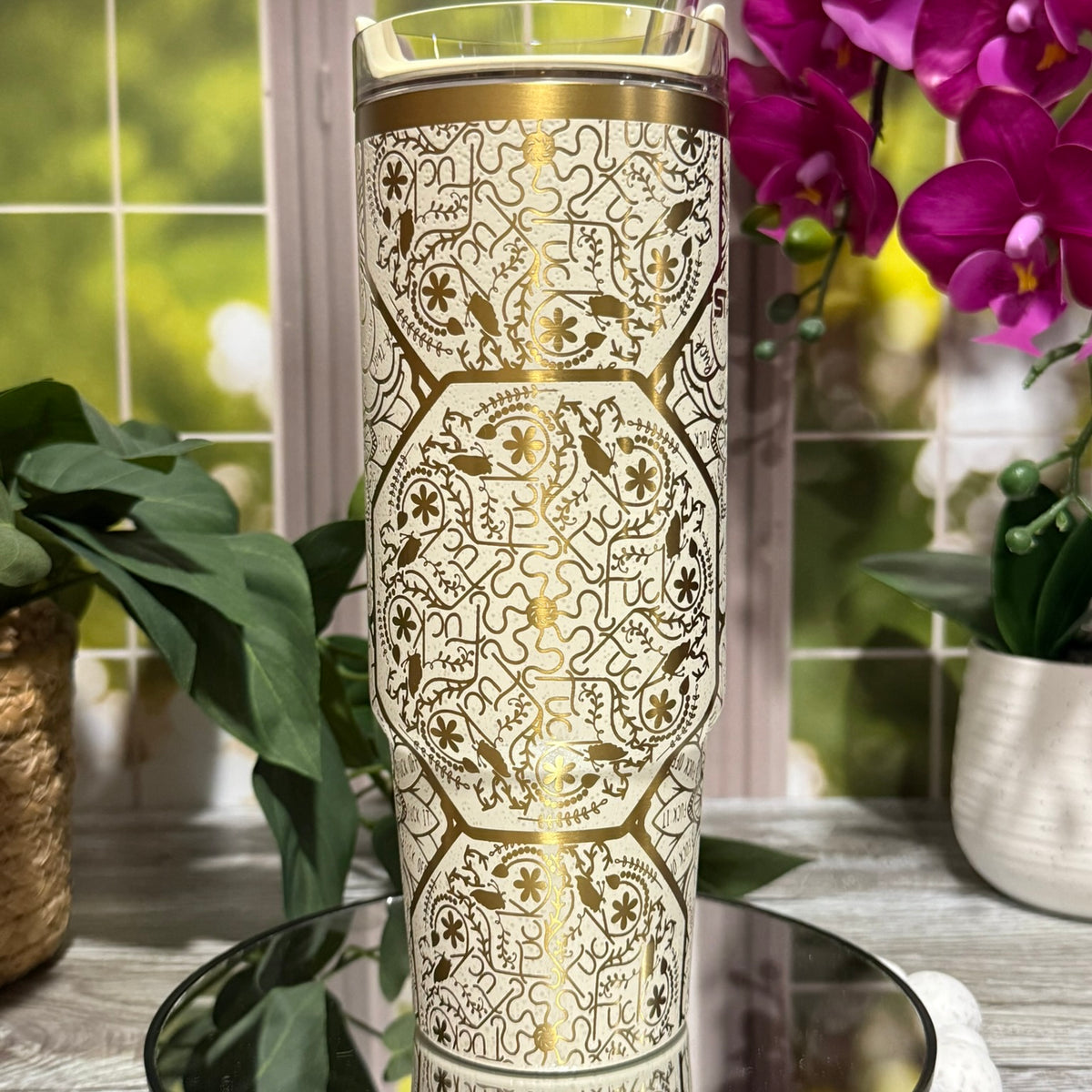 Hidden Cuss Word Mandala 40oz Tumbler - Choose Brand and Color