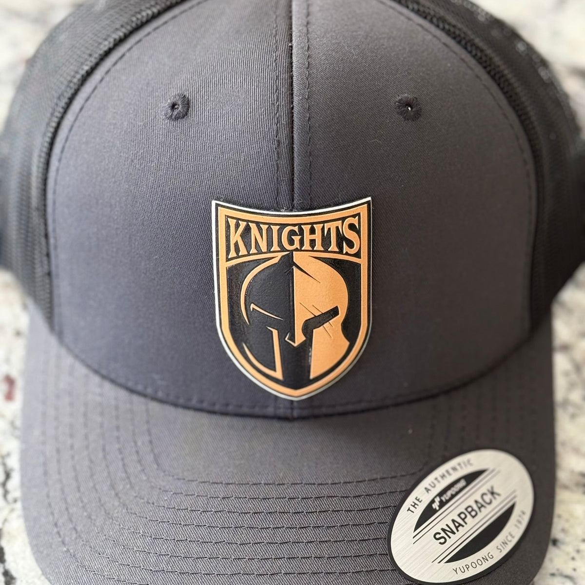 Custom Leather Patch Hat – Personalized Team Logo, Text, or Icon – Richardson 112 Trucker