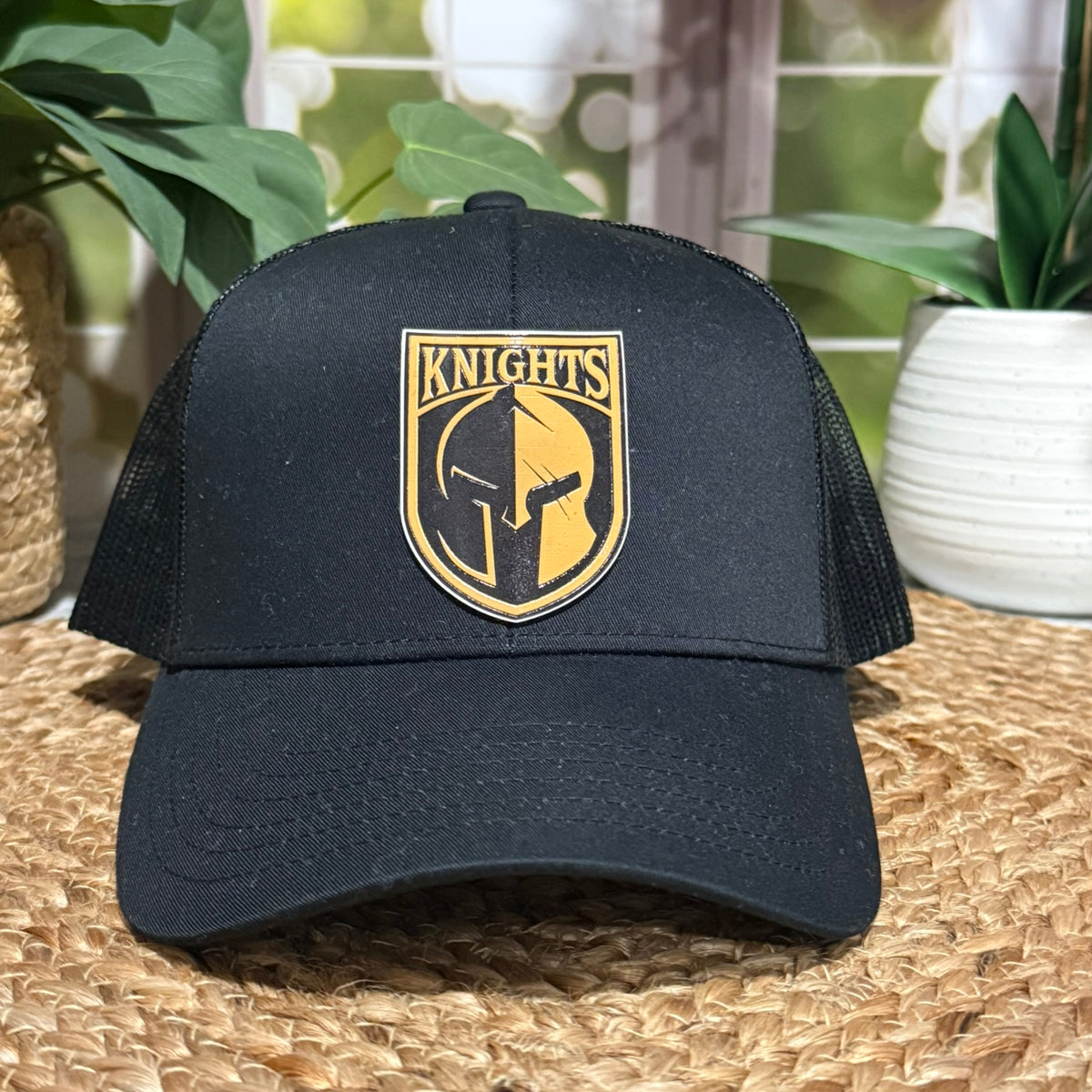 Custom Leather Patch Hat – Personalized Team Logo, Text, or Icon – Richardson 112 Trucker