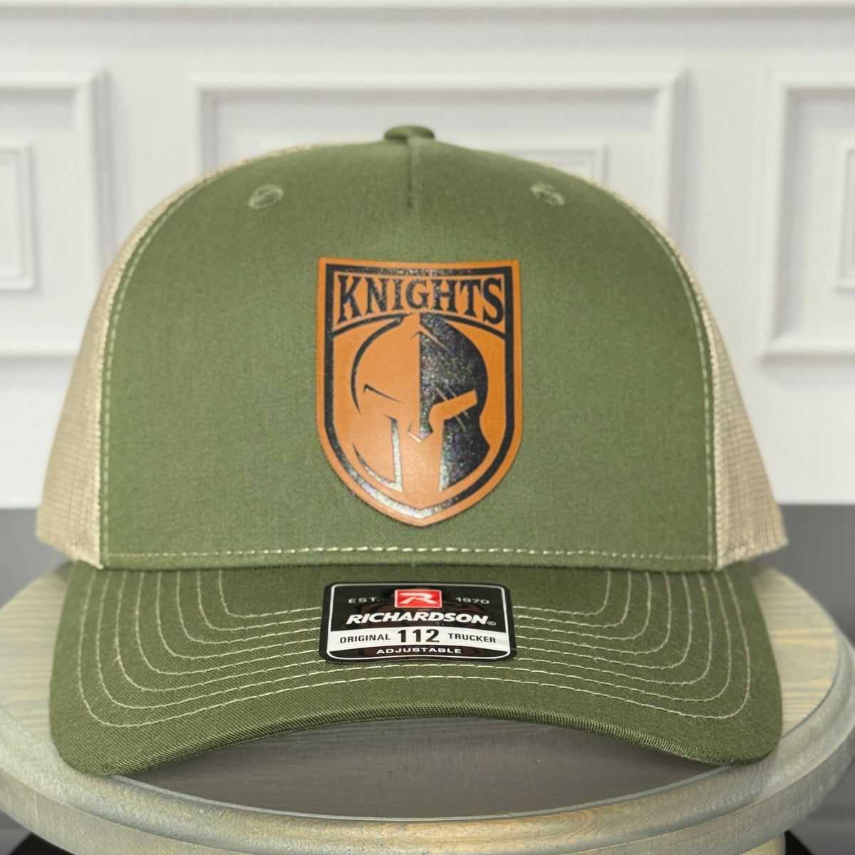 Custom Leather Patch Hat – Personalized Team Logo, Text, or Icon – Richardson 112 Trucker