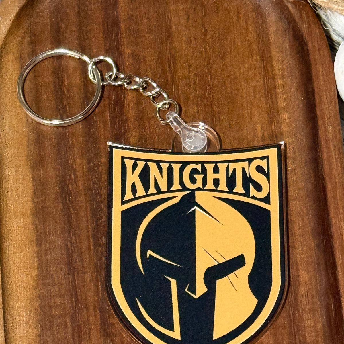 Canandaigua Knights Logo Acrylic Keychain – UV Printed with Optional Tassel