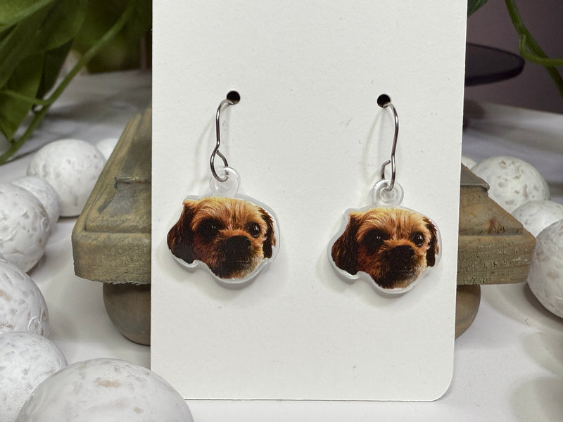 Custom Pet Earrings – Upload Your Pet’s Photo | UV Printed Acrylic