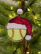 Sports Santa Hat Ornament Laser Engraved Holiday Decor, Custom Acrylic Christmas Gift