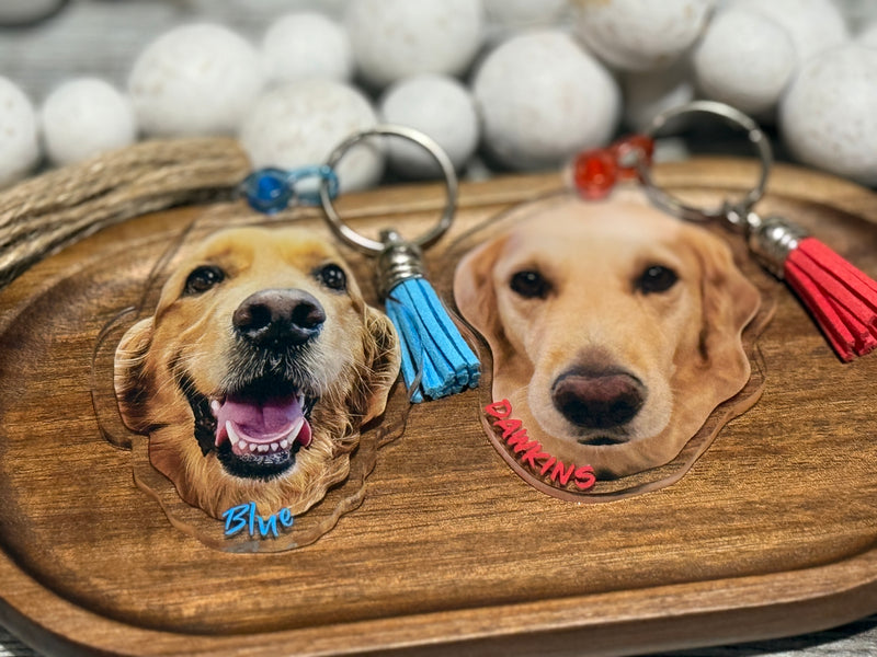 Personalized Pet Portrait Keychain, Custom Cat Keychain, Dog Photo Keyring, Gift For Pet Lovers, Pet Memorial Gift, Holiday Gift