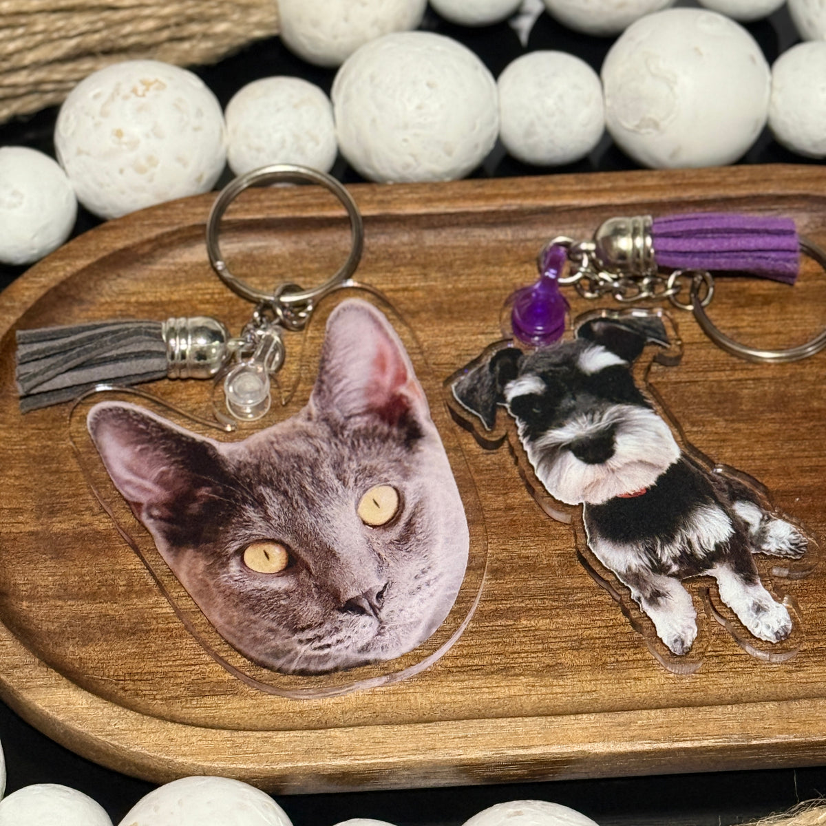Personalized Pet Portrait Keychain, Custom Cat Keychain, Dog Photo Keyring, Gift For Pet Lovers, Pet Memorial Gift, Holiday Gift