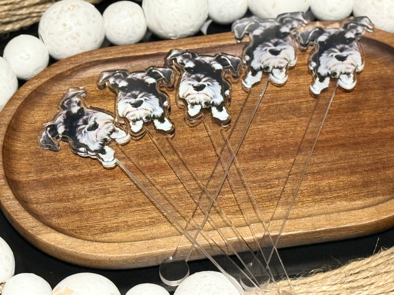 Custom Acrylic Drink Stirrers – Personalized Cocktail Sticks with Pet Photos, Logos & Designs