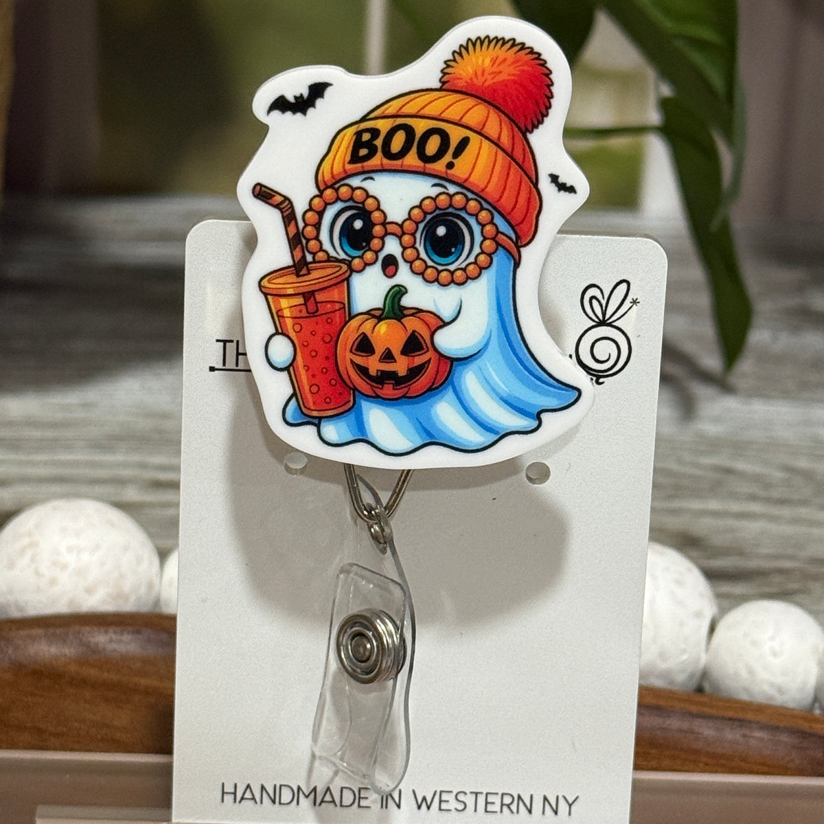 Boujie Ghost Retractable Badge Reel