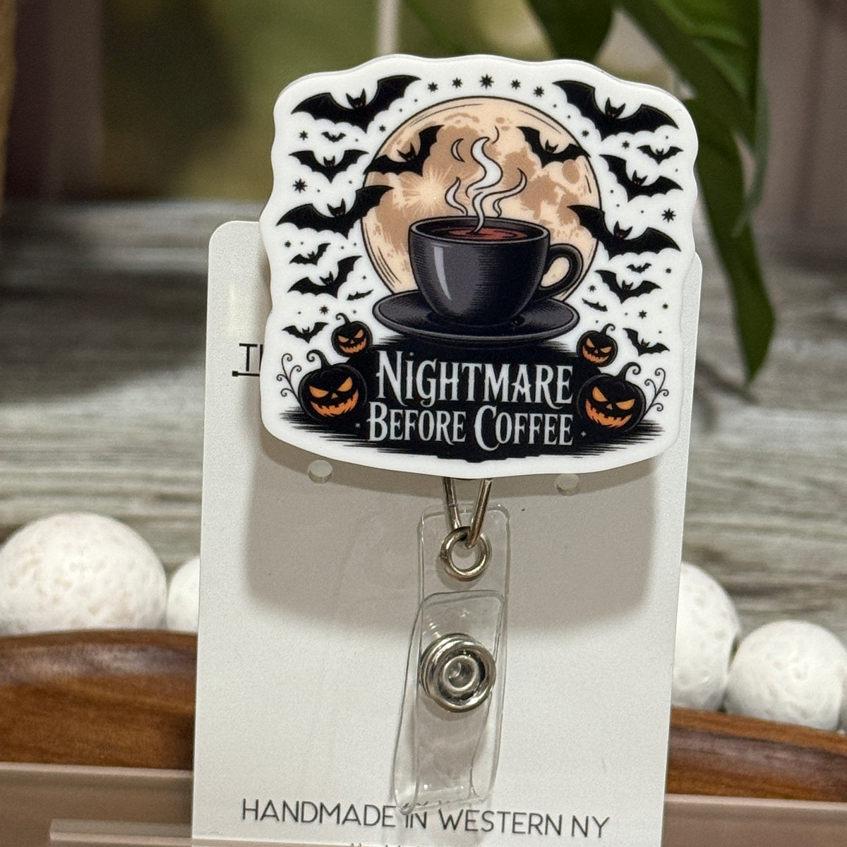 Nightmare Before Coffee Retractable Badge Reel