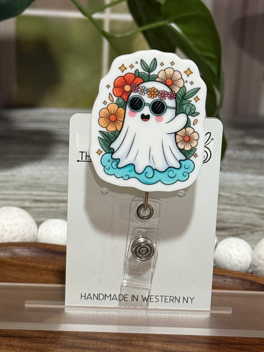 Hippie Ghost Retractable Badge Reel
