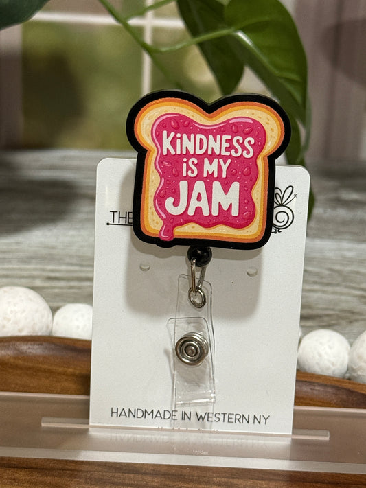 Kindness Is My Jam Retractable Badge Reel