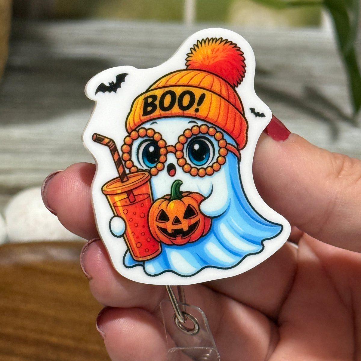 Boujie Ghost Retractable Badge Reel