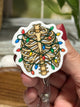 Festive Skeleton Ribcage Retractable Badge Reel