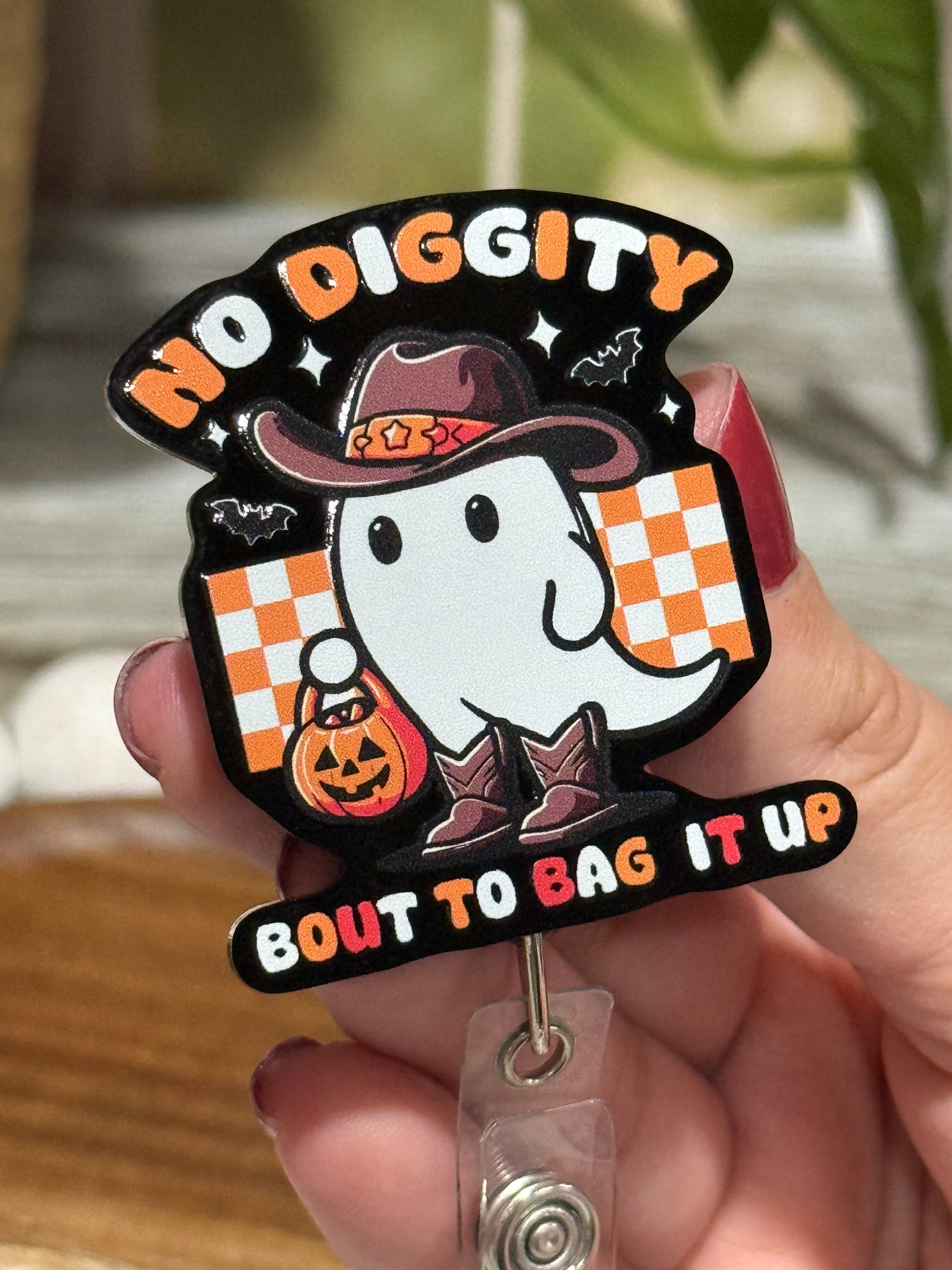 Cowboy Ghost Retractable Badge Reel