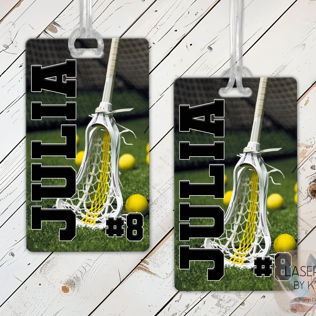 Personalized Lacrosse Bag Tag with Name and Number