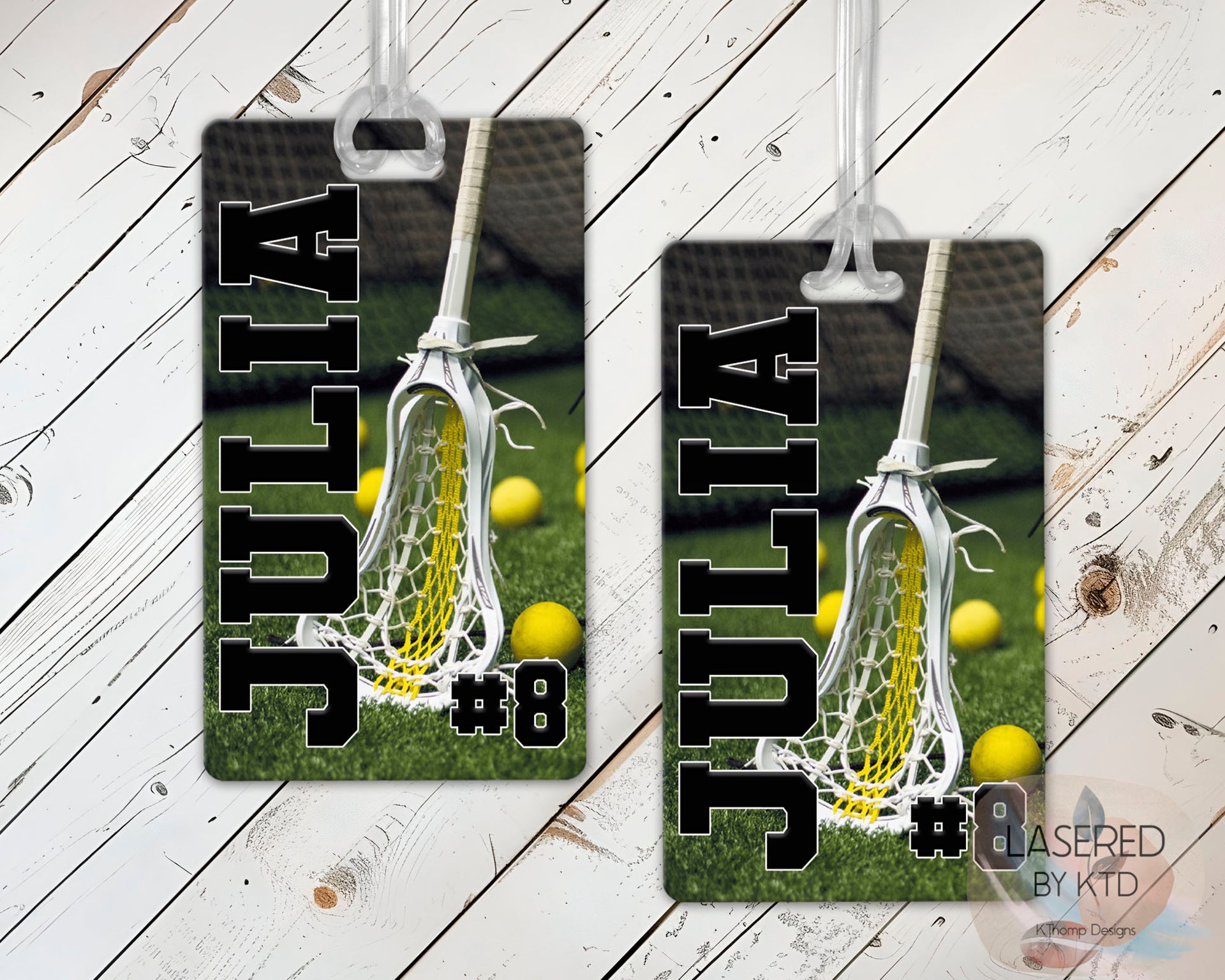 Personalized Lacrosse Bag Tag with Name and Number