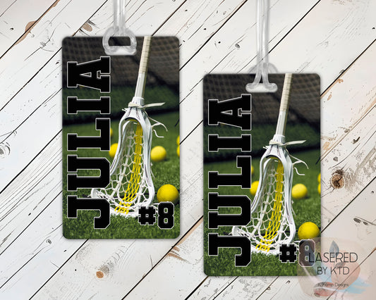 Personalized Lacrosse Bag Tag with Name and Number
