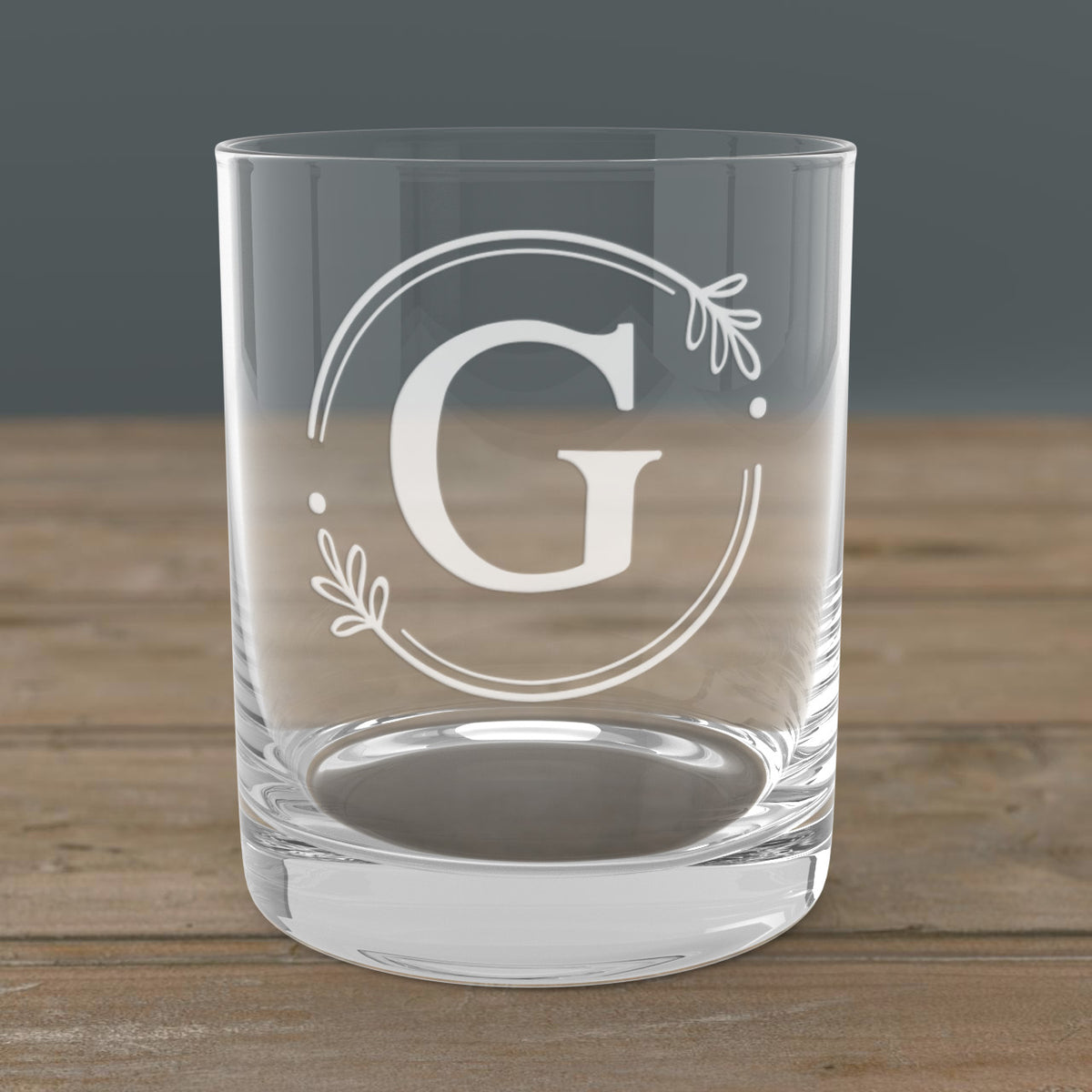 Monogrammed Whiskey Glass – laser engraved Rocks Glass with Pre-Set Designs | Gift for Whiskey & Bourbon Lovers