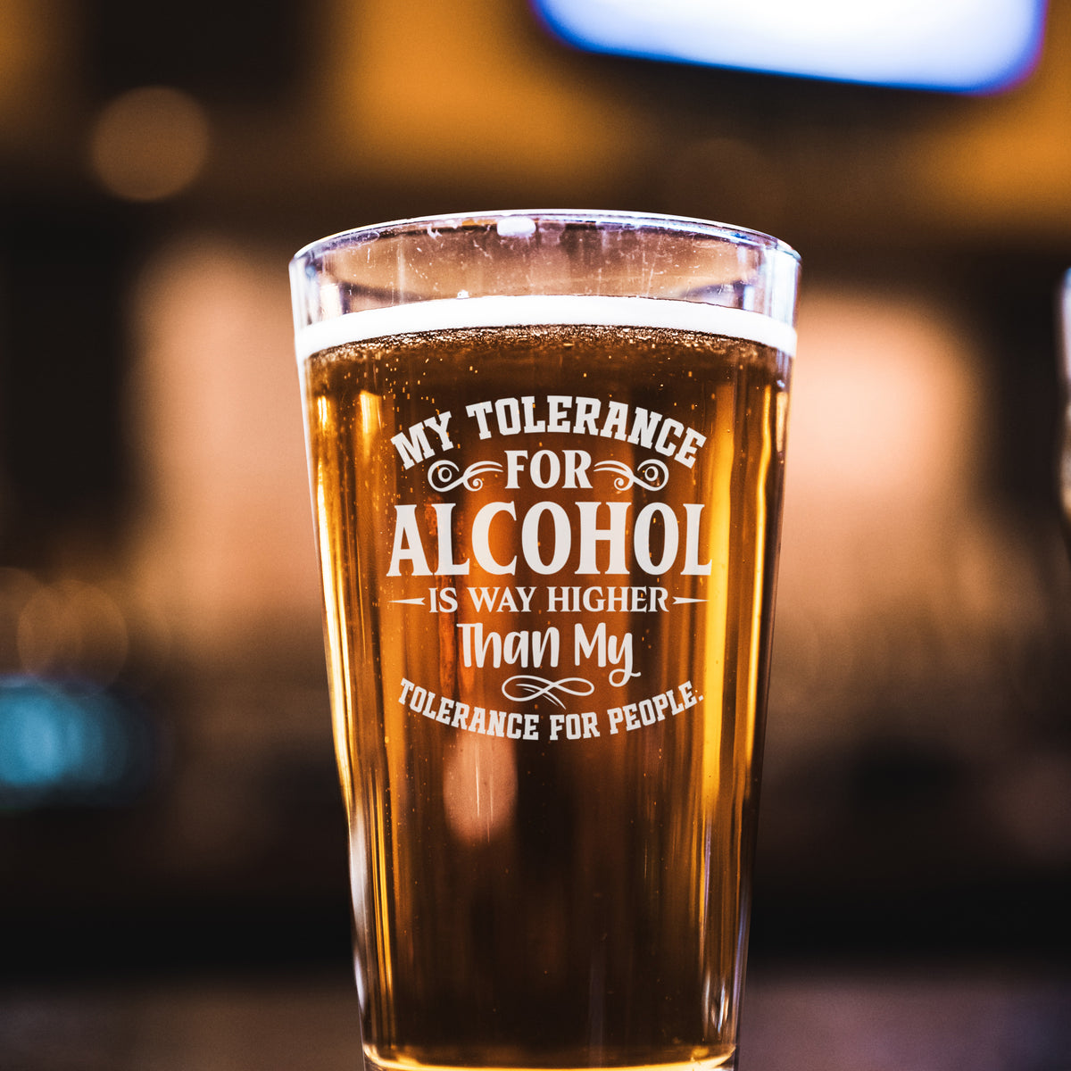 Alcohol-Themed Pint Glass – Engraved Gift for Men, Beer Lovers, Groomsmen