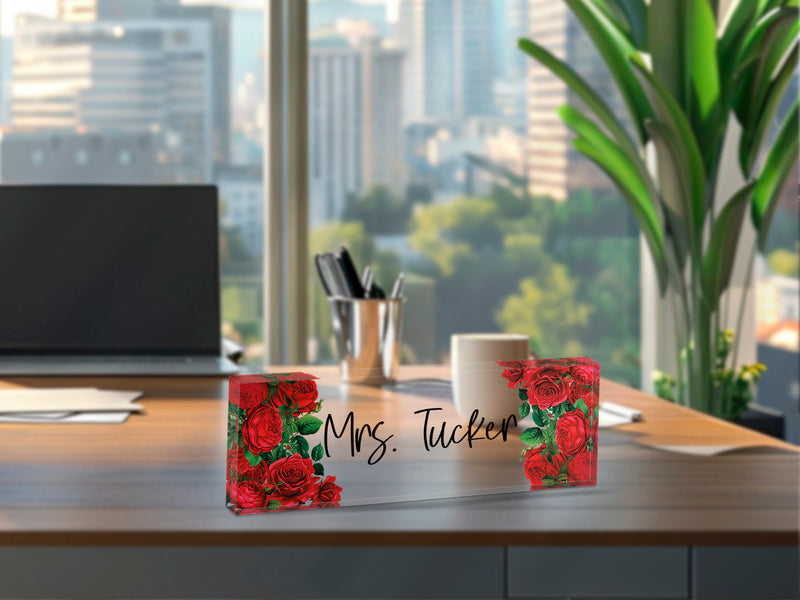 Personalized Desk Name Block – Custom Name Plate | 3x9 Acrylic