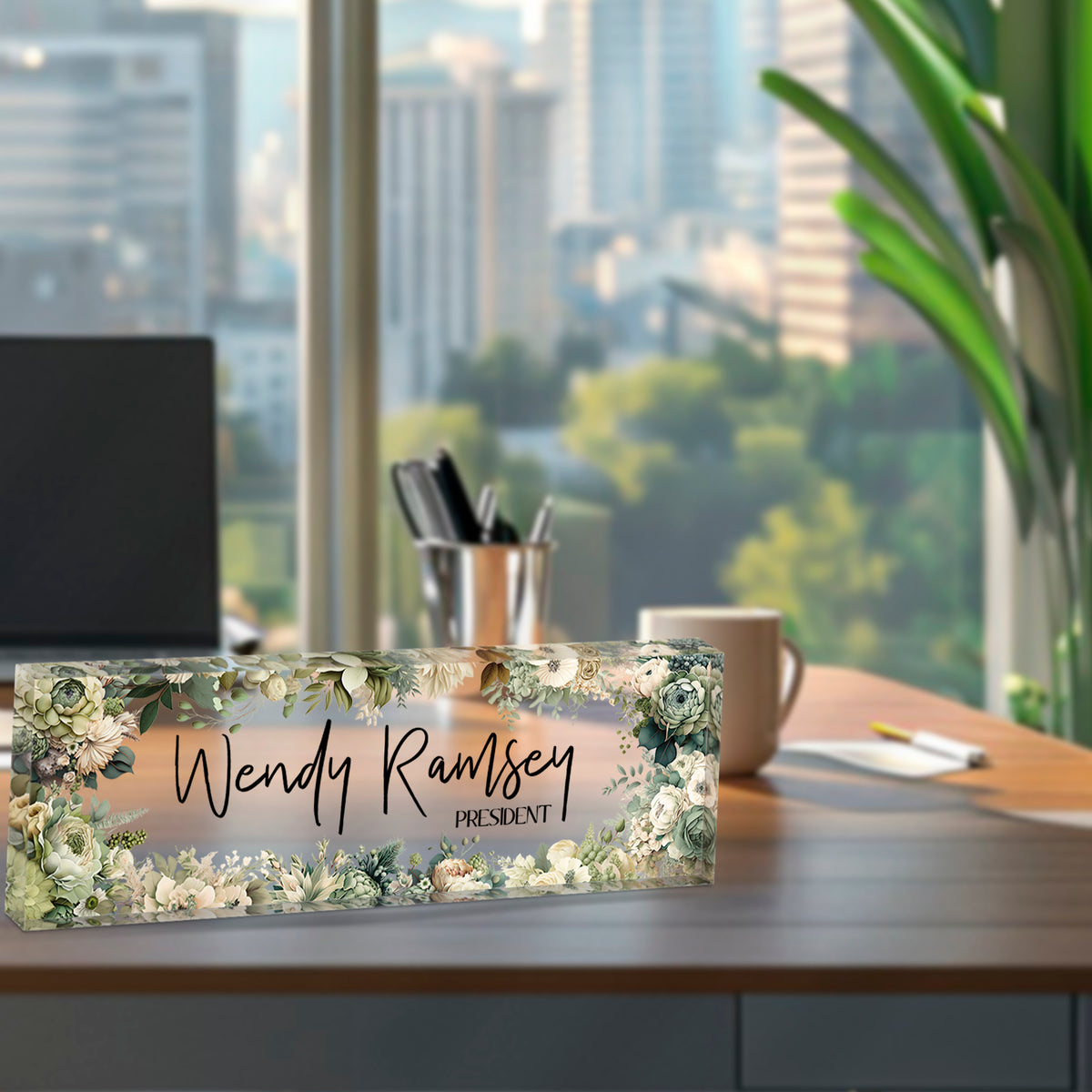 Personalized Desk Name Block – Custom Name Plate | 3x9 Acrylic