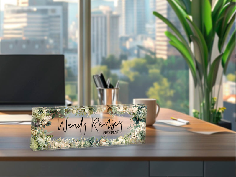 Personalized Desk Name Block – Custom Name Plate | 3x9 Acrylic